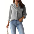 Classic Blue Striped Shirt Women 2026 Spring Streetwear Vintage Long Sleeve Blouses Female Casual Loose Single-Breasted Shirts