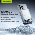 SHARGE ICEMAG2 Qi2 Magnetic Wireless Charging Battery Fast Charge 10000mAh Power Bank Magnetic Battery Pack for iPhone 17 Pro/16