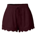 Shorts For Women Ruffle Hem Casual Shorts Plus Size Drawstring  Lace Shorts