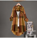 Checkered Shirt Woman Women's Buttoned Shirts Linen Blouses Woman Long Sleeve Shirts for Women Women's Vintage Blouse Elegant