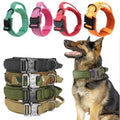 Lighter Aviation Aluminum Metal Buckle Dog Collar Adjustable Nylon Heavy Duty Tactical Training Dog Collar With Handle