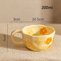 JUSTINLAU 300ml Cute Coffee Mug Ceramics Handmade Irregular Tea Cups Breakfast Milk Cup Home Desktop Cup Creative Tableware Gift