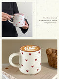 Heart-Shaped Ceramic Mug, Cute Little Heart Ceramic Mug, Coffee Cup, Drinking Cup, Suitable for Home Use, Afternoon Tea, Office Use, Latte Art in Coffee Shops, Souvenirs, Valentine's Day Gifts, Birthday Gifts