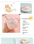 Cat-themed ceramic mug with lid and spoon cartoon style perfect for office or home use coffee cup mugs mug glass mug cup  mugs