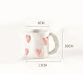 3D Heart-shaped Design Vintage Ceramic Mug, Cute Large Capacity, 3D Embossed Coffee Cup, Kitchen Drinkware Set