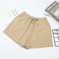 2026 New Women Cotton Linen Shorts Summer Casual Solid with Pockets Wide Leg Shorts Fashion All-match Loose Sport Short Pants