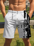 Summer Coconut Tree Pattern Swim Trunks for Men Fashion Beach Vacation 3D Printed Hawaiian Short Pants Loose Breathable Shorts