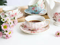 Bone China Coffee Cup Saucer Spoon Set Flower Tea Cups Set European Porcelain Cup and Saucer For Coffee Ceramic Cups Mugs Gift