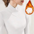 Autumn Winter New Semi High Neck V-neck Women's T-shirt Fleece Wearing Inside Women's Thermal Underwear Women Clothing