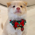 Cute Cat Bow Collar Wool Crocheted Christmas Cats Bowtie Collar Bow Tie Pet Bib for Indoor Cats Kitten and Small Dogs Puppies