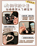 Sakura Relief Ceramic Mug with Spoon Pink Cute High Foot Design for Women Home Use Coffee Cup Souvenir Gift