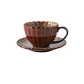 Vintage high-end striped kiln turned ceramic cup, hotel home office milk coffee cup, afternoon tea drinking cup