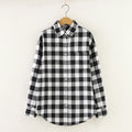 Fresh Flannel Plaid Shirt Women 2026 New Female Blouses and Tops Cotton Loose Long Sleeve Casual Shirts Fine Women's Clothes