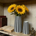 Minimalist Style Black And White Checkered Ceramic Flower Vase, Decorative Plant Pot For Home Bedroom, Living Room, Dining Table