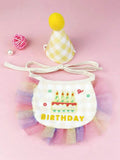 1 Set Pet Birthday Scarf Cute Delicate Lace Bib, Cat & Dog Birthday Party Celebration Prevent saliva Towel