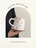 Heart-Shaped Ceramic Mug, Cute Little Heart Ceramic Mug, Coffee Cup, Drinking Cup, Suitable for Home Use, Afternoon Tea, Office Use, Latte Art in Coffee Shops, Souvenirs, Valentine's Day Gifts, Birthday Gifts