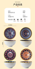 Bohemian Ceramic Tableware Household Gift Blue and White Porcelain Chopsticks Bowl Set Gift Box Packing