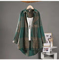 Checkered Shirt Woman Women's Buttoned Shirts Linen Blouses Woman Long Sleeve Shirts for Women Women's Vintage Blouse Elegant