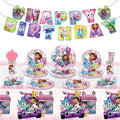 Gabby Dollhouse Birthday Party Supplies Plates Cups Tablecloth Napkins Gabby Cat Birthday Decoration Supply Kit Kids Party Favor