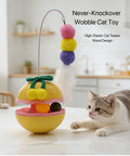 Roly-Poly Toy Tumbler Cat Toys Catnip Feather Teaser Wand Rotating Turntable Interactive Kitten Chew Toy Pet Supplies