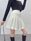 Pleated Skirt Elastic Waistband Preppy Style Skirt Casual Summer Fashion Sweet Hottie College JK Black Women Skirt Wholesale