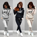 Autumn Winter Daily Casual Sporty Hoody Outfit Women's Jogger Set Hoodies and Sweatpants Female Home Outdoor Comfort Sportswear