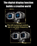 Digital display 5-in-1 transformable robot model assembly, remote control robot building blocks toy, children's toy gift