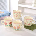 Ceramic Mugs for Milk Coffee Breakfast Ins-Style with Unique Flower Pattern Creative Cups as Perfect Gifts Dormitory Use New