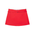 Women's Solid Color Skort with Belt Side Zipper Casual Shorts Skirts Fashionable And Stylish Women's Clothing