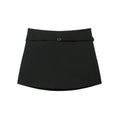 Women's Solid Color Skort with Belt Side Zipper Casual Shorts Skirts Fashionable And Stylish Women's Clothing