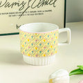 200ml Ceramic Mug Tulip Flower Cup Lovely Maiden Sense Water Cup Couple Style Coffee Cup Kitchen Drinkware Creative Mugs Cute