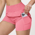 Women's Quick Dry Shorts Lining with Zip Pocket High Waisted Comfortable Shorts Sportswear