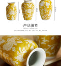 Ceramic Vase Chinese-style Retro Bottle Yellow Blue and White Porcelain Flowerpot Flower Vase Home Decoration Accessories