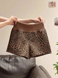 Printing Elastic Waist Leopard High Street Sports Pants Summer Thin Loose All-match Casual Shorts Fashion Trend Women Clothing
