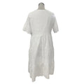 Women's Long Simple Casual Solid Hollow Out Pure Cotton Holiday Style High Waist Fashion Mid-Calf Summer Dresses NEW Vestidos