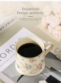European Light Luxury Floral Mug High Value Retro Home Coffee Cup  Style Gold Afternoon Tea Ceramic Cups