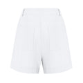 Cotton Linen Solid Shorts For Women Button High Waist Summer Loose Casual Pockets Shorts Female Pants Women Clothing