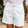 Cotton Linen Solid Shorts For Women Button High Waist Summer Loose Casual Pockets Shorts Female Pants Women Clothing