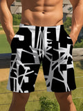 Summer Coconut Tree Pattern Swim Trunks for Men Fashion Beach Vacation 3D Printed Hawaiian Short Pants Loose Breathable Shorts