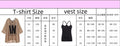 Women Half Sleeve Loose T-Shirts V-Neck Summer Causal Letter Print Crops Tops Pullovers Tees Streetwear Y2K 2pcs T Shirt+Tank