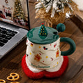 Cartoon Christmas high appearance level Mark ceramic water cup lid spoon cute gift box birthday creative souvenir