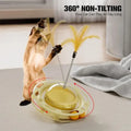 New Cat Toys Leak Food Tipping Wheel Flying Saucer Cat Teasing Artifact Cat Self Hi Pet Toy Detachable Feather Head Pet Toys