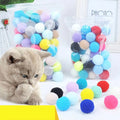 50/100/200 pcs Cute Funny Cat Toys Stretch Plush Ball Cat Toy Ball Creative Colorful Interactive Cat Pom Pom Cat Chew Toy