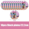 Gabby Dollhouse Birthday Party Supplies Plates Cups Tablecloth Napkins Gabby Cat Birthday Decoration Supply Kit Kids Party Favor