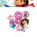 New Gabby Cat Birthday Party Decorations Gabbys Dollhouse Cup Plate Balloons Happy Banner Supplies for Kids Favors Girl Gifts