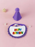 Cat Dog Birthday Bib and Party Hat Teddy Saliva Towel Mini Doggy Bandana Scarf Pet Birthday Dress Up Supplies
