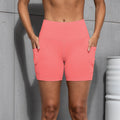 Women Shorts with Pockets Sexy Butt Lifting Fitness Cycling Tights Slim Solid Color High Waist Sports Shorts Casual Fashion Wear