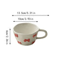 1pcs Irregular hand drawn underglaze color relief blue daisy pink bow ceramic mug water cup