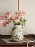 Ice Cracked Ceramic Vase Handmade Vase Bohemian Art Home Decoration Living Room Office Decoration Dried Flower Display Vase