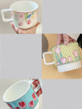 200ml Ceramic Mug Tulip Flower Cup Lovely Maiden Sense Water Cup Couple Style Coffee Cup Kitchen Drinkware Creative Mugs Cute